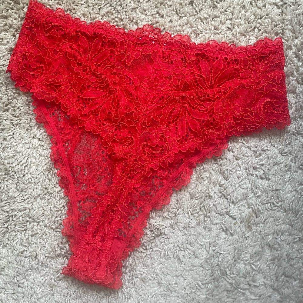 Savage X Fenty Vibrant Red Lace Panties
